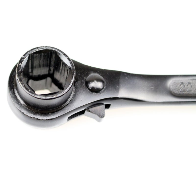 DYWISHKEY 19/22mm Scaffold Podger Ratchet Spanner Site Ratcheting Socket Wrench (Black) - Image 2